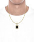 ფოტო #2 პროდუქტის Men's Onyx & Diamond (1/5 ct. t.w.) 22" Pendant Necklace in 14k Gold-Plated Sterling Silver