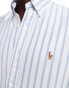 Фото #3 товара Polo Ralph Lauren icon logo stripe oxford shirt custom fit in white blue