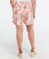 Фото #2 товара Plus Size Linen Blend High Rise Belted Short