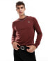 PS Paul Smith zebra logo tipped neck knit jumper in burgundy