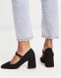 ASOS DESIGN Selene mary jane mid block heeled shoes in black