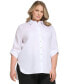 Фото #1 товара Plus Size Non Iron Button-Front Shirt
