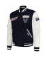 ფოტო #2 პროდუქტის Men's Navy Howard Bison Script Wool Full-Zip Varsity Jacket