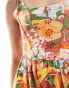 Фото #4 товара ASOS DESIGN cami floral broderie skater mini dress in vibrant fruit print