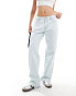 Фото #4 товара Abercrombie & Fitch baggy low rise straight leg jean in ice grey wash