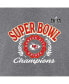 Фото #2 товара Women's Heather Gray Kansas City Chiefs Super Bowl LVIII Champions Written Script Tri-Blend 3/4-Sleeve T-shirt