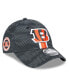 ფოტო #1 პროდუქტის Men's Black Cincinnati Bengals 2024 Sideline 9FORTY Stretch-Snap Hat