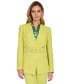 Women's Belted Wrap Collarless Blazer