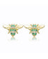 ფოტო #2 პროდუქტის Sterling Silver Mini 14k Yellow Gold Plated with Cubic Zirconia Pave Wasp Stud Earrings