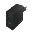 LogiLink USB power socket adapter - 1x USB-C Port & 1x USB-A Port - 65W - Indoor - AC - 20 V - Black
