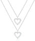 Double silver heart necklace with zircons SVLN0365X61BI45