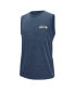 Фото #2 товара Men's College Navy Seattle Seahawks Warm Up Sleeveless T-shirt