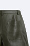 Leather cargo bermuda shorts