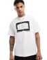 Bershka sports club printed t-shirt in white