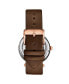 ფოტო #2 პროდუქტის Women's Legacy Brown Leather , Two-Tone Rose-Gold Dial , 45mm Round Watch