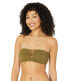 O'Neill 293061 Women Salt Water Solids Bandeau Top Olive Size MD (US 5-7)