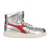 Фото #1 товара Diadora Mi Basket Silver Used Metallic High Top Womens Silver Sneakers Casual S