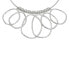 Silver Textured Ring Bib Wire Necklace