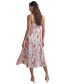 ფოტო #2 პროდუქტის Women's Printed Mixed-Media Tiered Sleeveless Dress