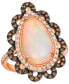 ფოტო #1 პროდუქტის Neopolitan Opal (5-1/5 ct. t.w.) & Diamond (3/4 ct. t.w.) Pear Halo Ring in 14k Rose Gold
