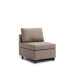 Grey Linen Middle Module Sectional Sofa with Armless Chair