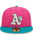 Фото #4 товара Men's Pink, Green Oakland Athletics Cooperstown Collection 1972 World Series Passion Forest 59FIFTY Fitted Hat