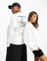 ASOS DESIGN unisex oversized license sweatshirt with Hokusai Wave print in white