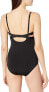Фото #2 товара Seafolly Women's 189581 Active Keyhole Black One Piece Swimsuit Size 10