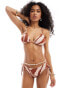 ONLY double string bikini top co-ord in brown zebra print Sauerampfer, S - EU 36 - фото #4