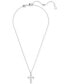 ფოტო #2 პროდუქტის Silver-Tone Insigne Crystal Cross Pendant Necklace, 15" + 2-3/4" extender
