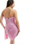 Фото #4 товара Heiress Beverly Hills exclusive premium lace drape corset mini dress in pink