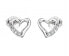 Silver earrings with zircon Heart 11071.1