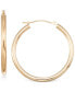 ფოტო #1 პროდუქტის Polished Tube Hoop Earrings in 10k Gold, White Gold or Rose Gold