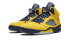 Jordan Air Jordan 5 sp michigan 防滑 中帮 复古篮球鞋 男女同款 黄色