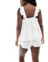 Фото #3 товара Cotton On linen ruffle cami short pyjama set in white