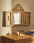 Kids’ rattan house wall mirror