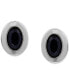 ფოტო #3 პროდუქტის Black Cubic Zirconia Oval Stud Earrings in Sterling Silver, Created for Macy's