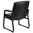 Фото #2 товара Hercules Series Big & Tall 500 Lb. Rated Black Leather Executive Side Reception Chair With Sled Base