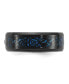 Stainless Steel Black & Blue IP-plated CZ Clear Epoxy Band Ring