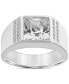 ფოტო #2 პროდუქტის Men's Lab-Created White Sapphire (6-1/3 ct. t.w.) Ring in Sterling Silver