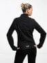 Фото #7 товара EA7 zip thru fitted sweatshirt in black