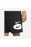 Sportswear Swoosh League French Terry Erkek Şort, Siyah Çift Logo Erkek Şort