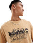 Timberland mountain front print t-shirt in beige