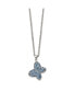 Фото #1 товара Chisel polished Blue Crystal Butterfly Pendant Cable Chain Necklace