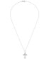 Фото #3 товара Macy's diamond Open Cross 18" Pendant Necklace (1/5 ct. t.w.) in 14k White Gold