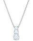ფოტო #1 პროდუქტის Silver-Tone Triple-Crystal Pendant Necklace, 14-4/5" + 2" extender