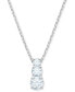 Фото #1 товара Silver-Tone Triple-Crystal Pendant Necklace, 14-4/5" + 2" extender