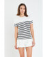Фото #3 товара Women's Stripe Fitted Knit Top
