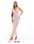 Фото #1 товара Miss Selfridge Petite v neck wide strap maxi slip dress in red polka dot