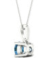 ფოტო #5 პროდუქტის Lab-Created Blue Diamond Solitaire 18" Pendant Necklace (1/3 ct. t.w.) in Sterling Silver